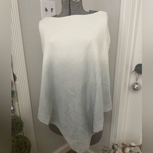 Barefoot Dreams CozyChic Ultra Lite Poncho Ocean Breeze Ombré One Size